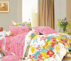 逸軒全棉環(huán)保印花四件套花顏春色1.5m